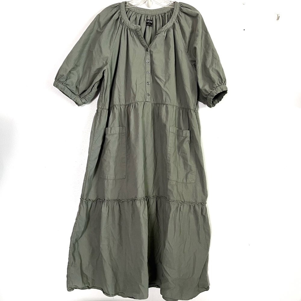 Esby Green Millie Cotton Midi Dress - S